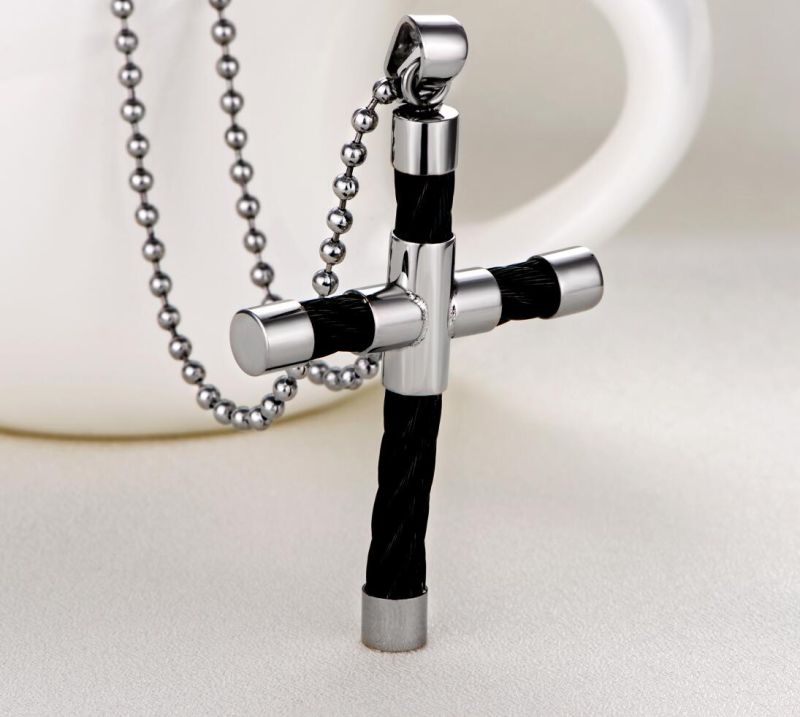 2016 Fashion Steel Cable Cross Pendant