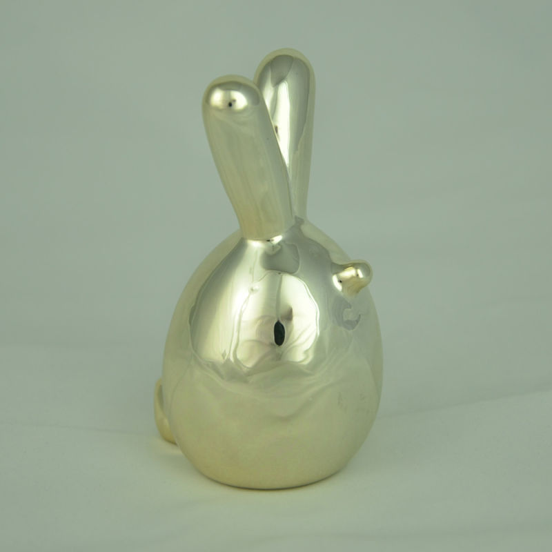 Modern Electroplating Gold Porcelain Rabbit