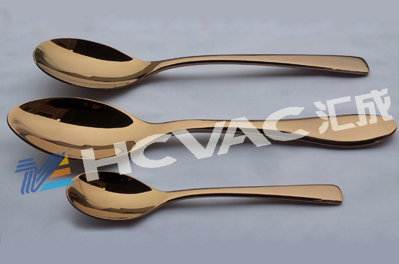 Stainless Steel Flatware Dinnerware Gold Plating Machine PVD Coating System