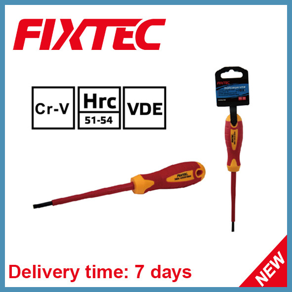 Fixtec Safety CRV 4mm 100mm Slotted Insulated Screwdriver
