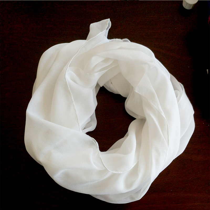 White Polyester Infinity Scarf Women