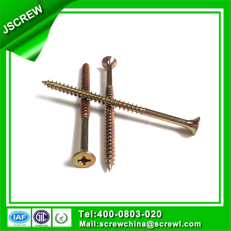 70mm Yellow Zinc Plated Half Threaded Self Tapping Screws for Wooden