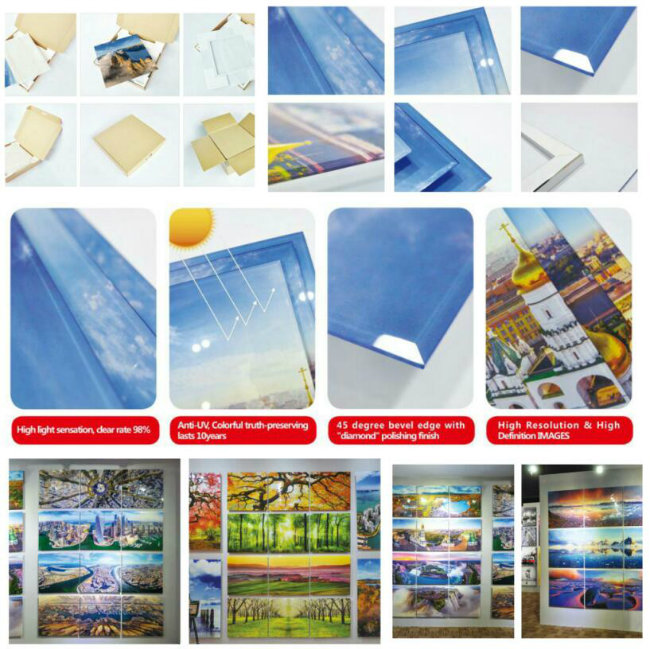 Multi Panels Scenic Tempered Glass Painting Wall Art Prints