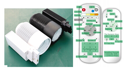 20W 25W Dimmable LED Tracklight with Remote Controller