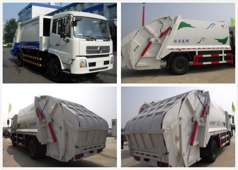 Heavy 6 Wheels Dongfeng Tianjin 6tons Compressed Garbage Truck 8m3 Compactor Garbage Truck