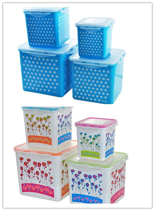 4PCS Square High Food Grade Plastic Food Container