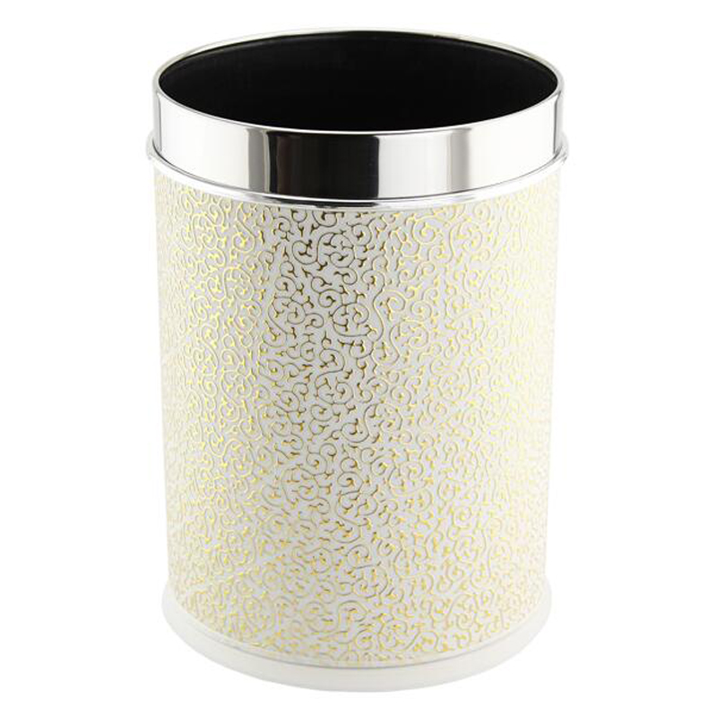 Leather Covered Open Top Waste Bin (FF-0249)