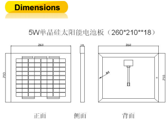 5W Solar Panel with TUV/IEC/Cec/CE Certificate