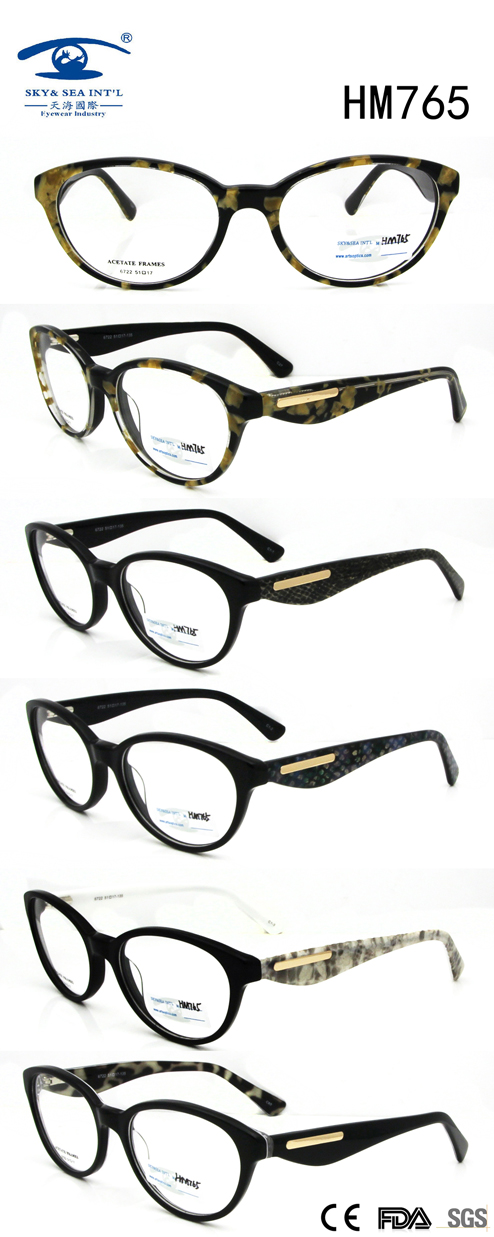 New Fashion Popular Customized Logo Acetate Eyewear (HM765)