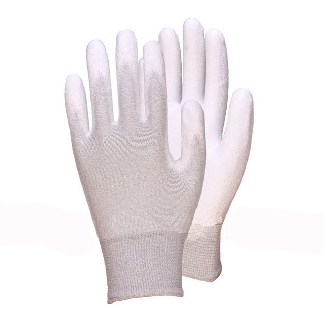 Nylon Liner Knit Wrist White PU Coated Glove