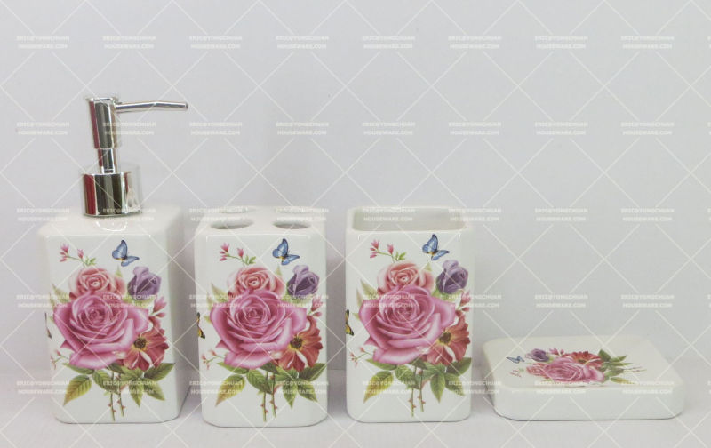 Flower Decorative Bathroom Set on Promotion