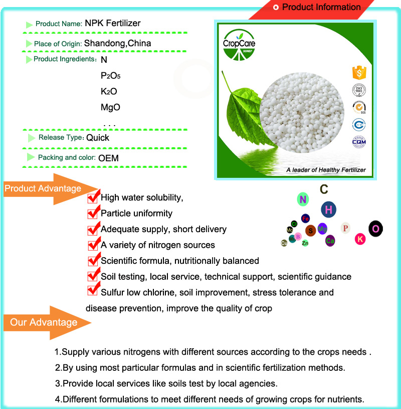 Hot Sell Water Soluble Granular Fertilizer NPK 30-10-10 15-5-20 25-9-9