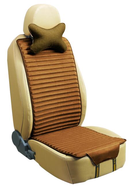 Car Seat Cover Flat Shape Double Sides Use with Linen and Pleuche-Brown