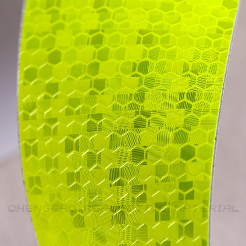 PVC Neon Yellow Honeycomb Adhesive Reflector Caution Tape (C3500-FY)