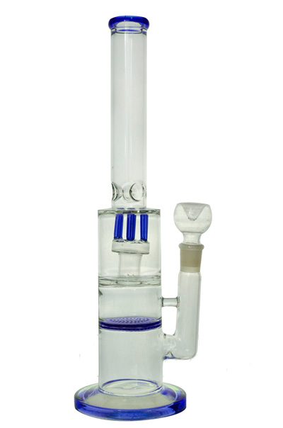 Honeycomb Glass Smoking Water Pipe with 8 Arm Perc (ES-GB-428)