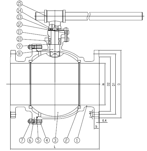 600lb Stainless Steel Flange End Ball Valve