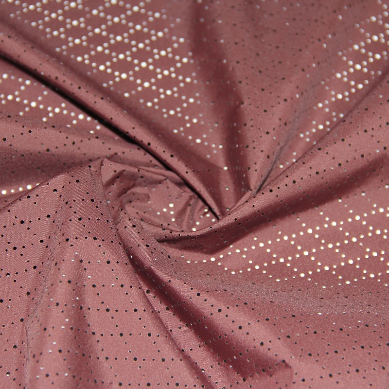 Polyester Pongee Fabric with Diamond Mesh Hole Pattern