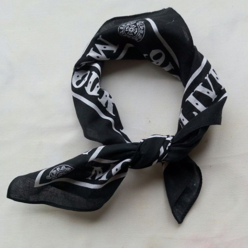 Cotton Scarf Black Small Squares Scarves