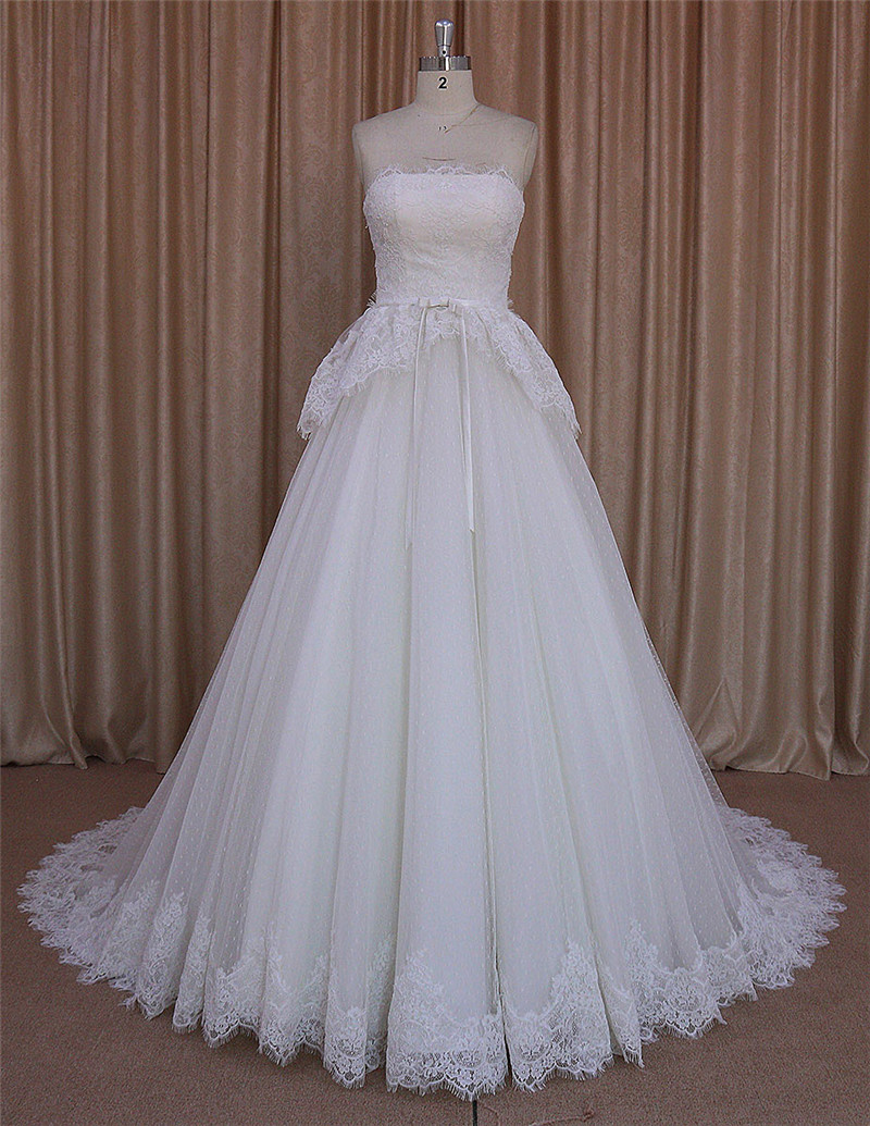 Alibaba A-Line Bridal Gowns Beautiful Lace Wedding Dress