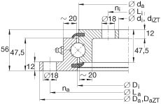 Flange Slewing Ring Bearing Detailed Technical Information (VLI200414N)