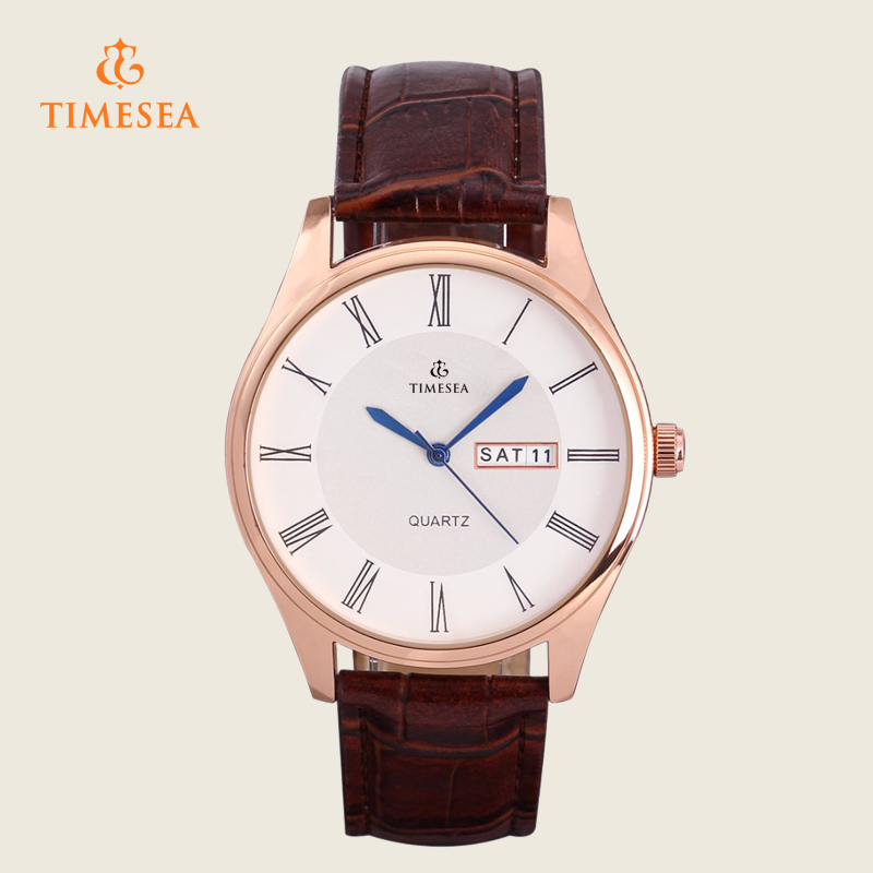 Luxury Watch Men Leather Rose Gold Blue Hand Watches 72338