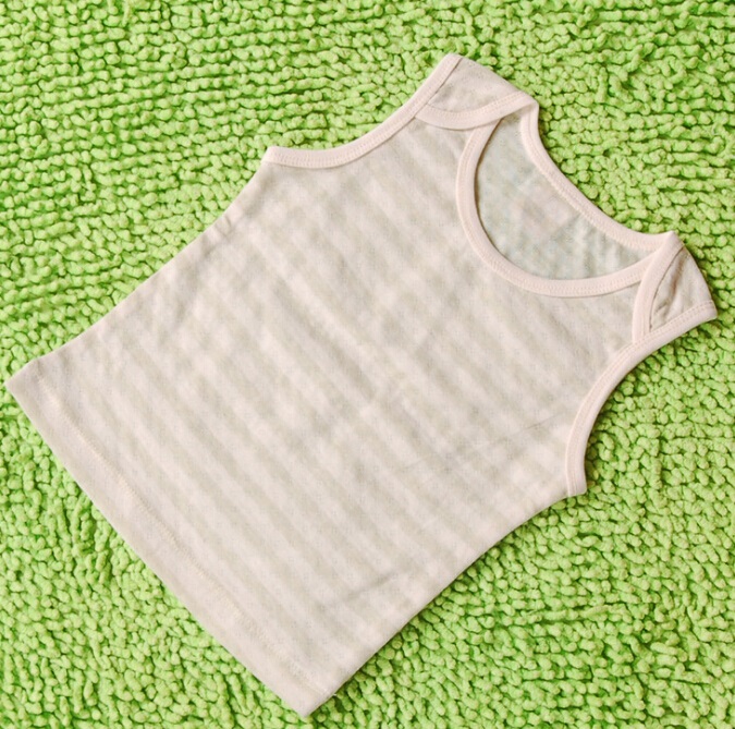 Organic Cotton Baby Green Striped Vest