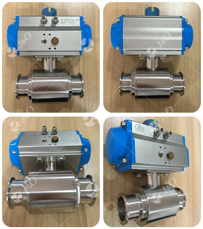 Stainless Steel Sanitary Ball Valve Clamp with Actuator