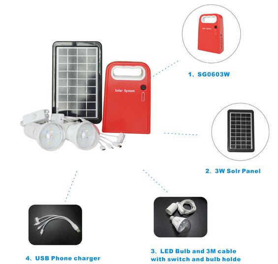 3W/9V Solar Lights, Solar Lighting Kit, Slar Home Lighting System