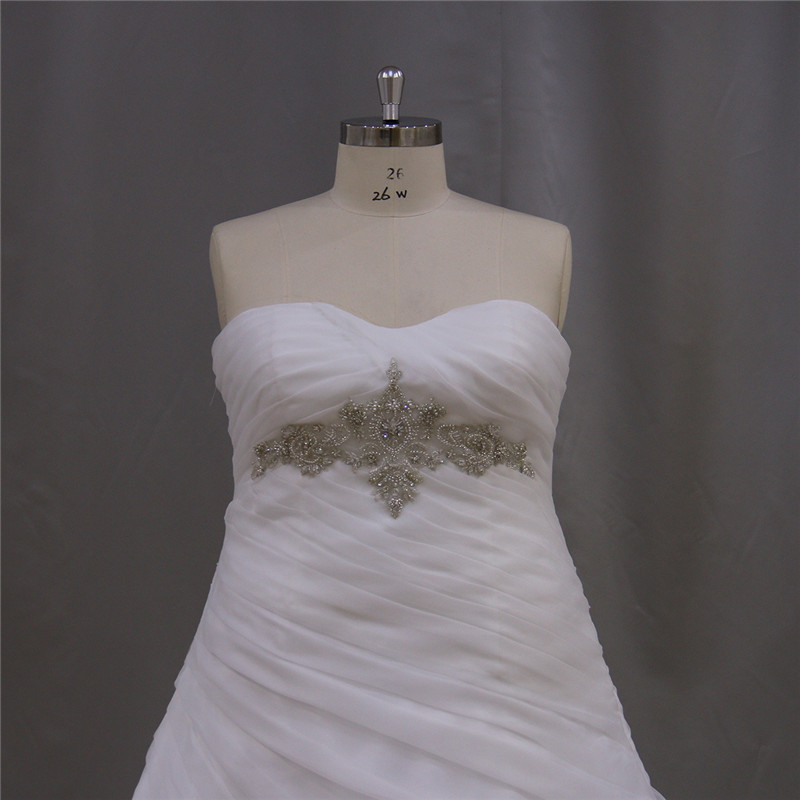 Organza Beading A Line Plus Size Wedding Dress