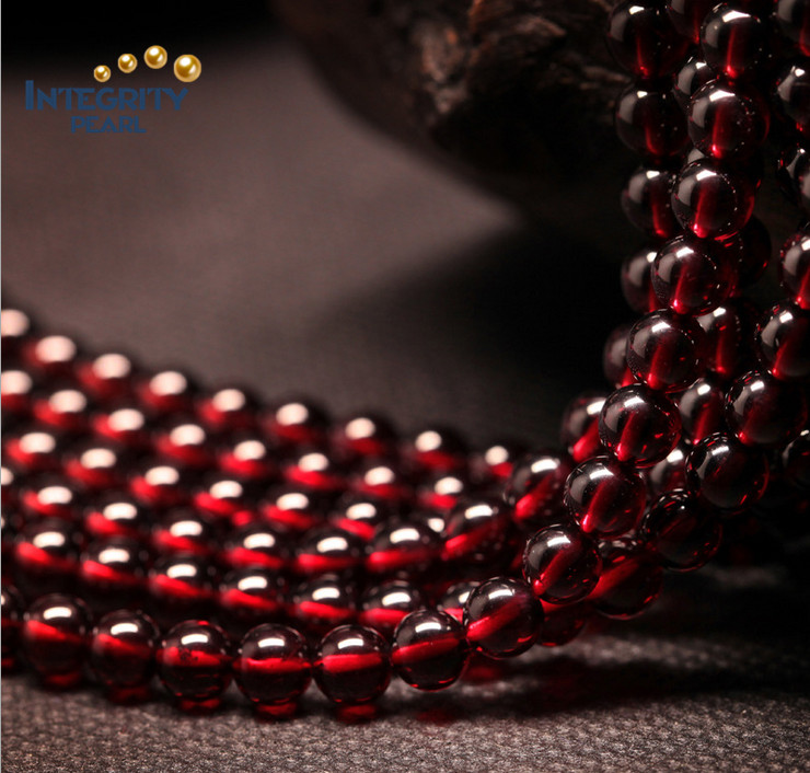 Factory Price Loose Strands Small Size Red 5mm Natural Garnet Beads