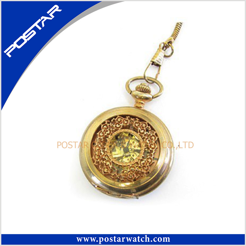 Custom High Quality Stainless Steel Pocket Watch Automatic Gold Watch