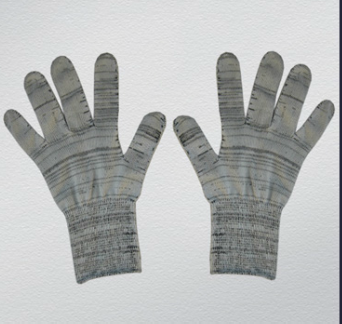 7g String Knitted Grey Cotton/Polyester Cotton Work Glove-2410