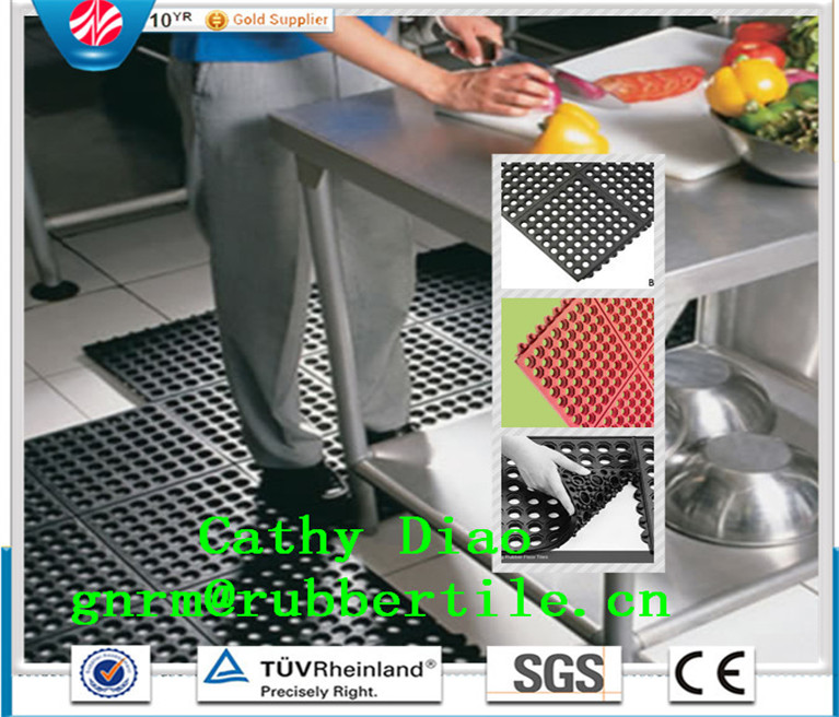 Soft Rubber Mat, Interlocking Rubber Mat, Kitchen Rubber Mat Drainage Rubber Mat