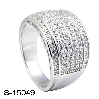 Hot-Selling 925 Sterling Silver Micro Setting CZ Men Ring with Big Stone in Ruby.