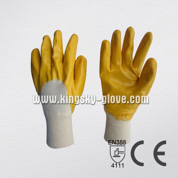 Yellow Nitrile Fully Coated Chemical Work Glove-5033