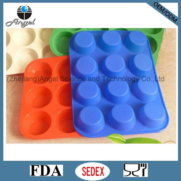 12-Cavity Round Silicone Cookie Tool Cake Mold Chocolate Mold Sc47