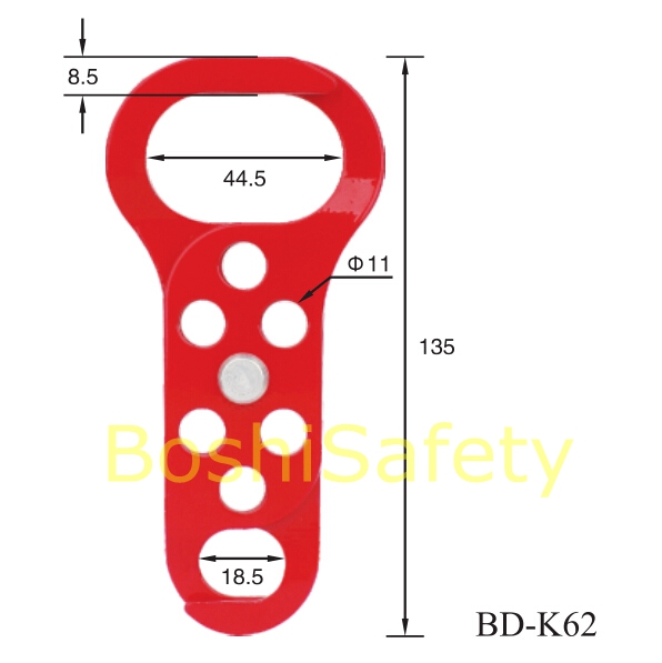 Double Scissor Action Double-End Steel Lockout Hasp (BD-K62)