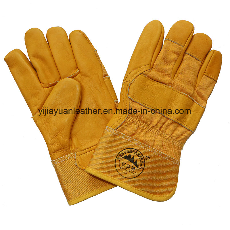 Cow Skin Industrial Safety Winter Driver Gloves Warm Labor Working Gloves