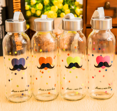 Customized Logo Various Designs Sport Glass Bottle Sport Water Bottle