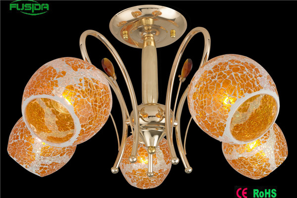 Popular Orange Glass Pendant Lamp in Yellow Glass