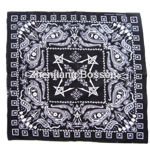 Custom Made Logo Paisley Printed Promotional Cheap Cotton Scarf