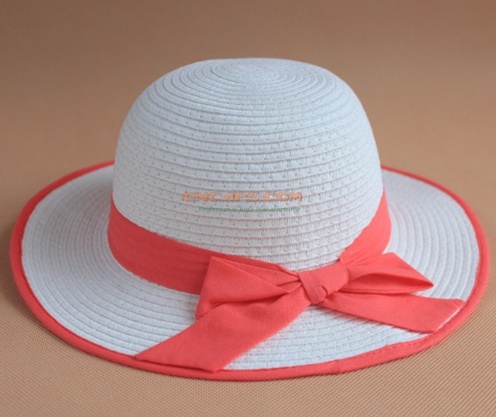 Kids Straw Hat with Bowknot for Cute Girls