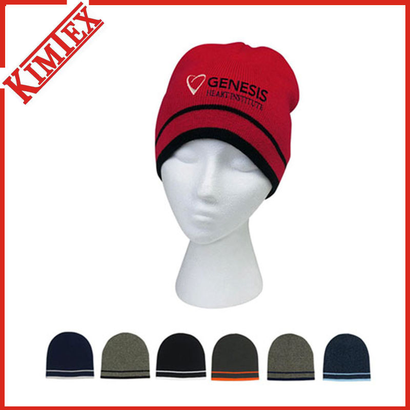 100% Acrylic Fashion Knitted Printed Slouchy Beanie Cap