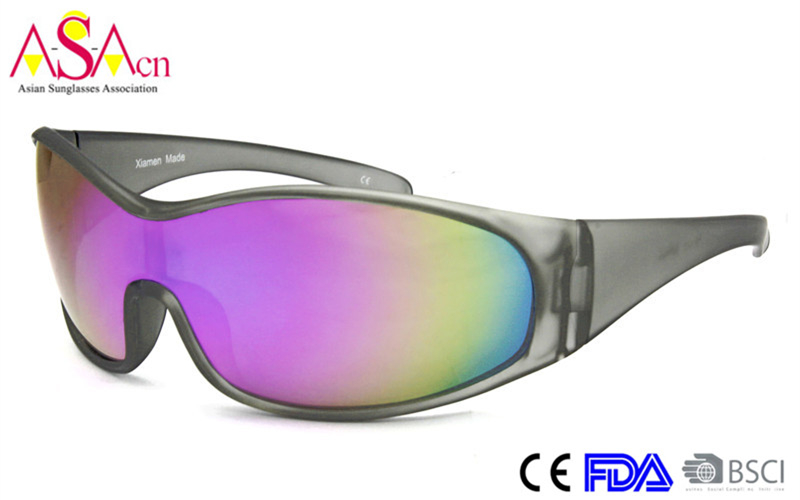 High Quality PC One Piece Lens Sports Sunglasses (91003)