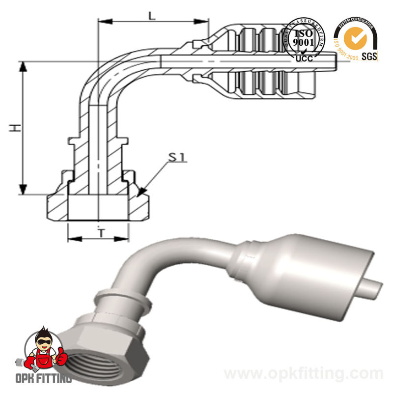 90° Elbow Orfs Female Seal Hydraulic Union Hose Fitting (24291-Y 24291-TY)