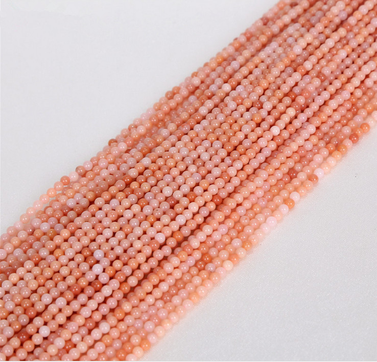 Natural Loose Jade Strand Size 2mm 3mm Wholesale Pink Aventurine Original Jade Stone