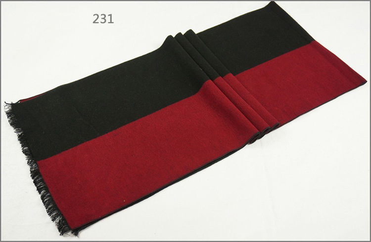 Men's Womens Unisex 2-Tone Reversible Cashmere Feel Winter Warm Thick Knitted Woven Scarf (SP825)