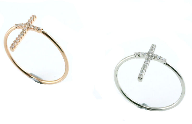 Wholesale Fashion Jewelry Simple Cross Design Women Forever Special Silver Ring (R10289)