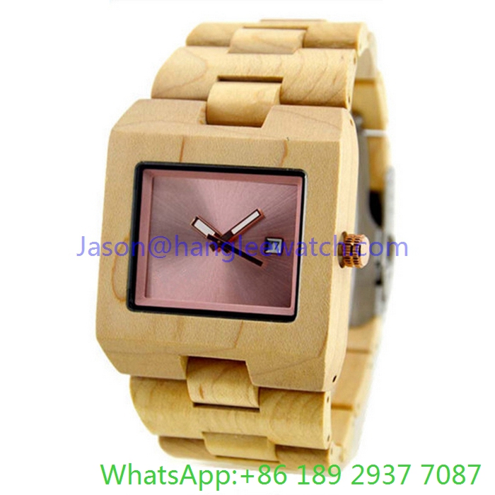 Fashion Square Wood Watch and Wooden Band for Man (Ja-150110)