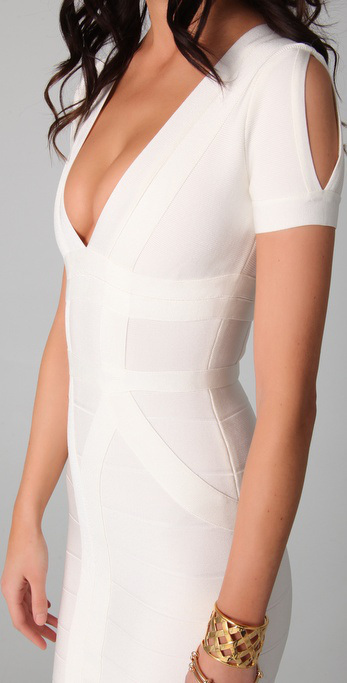 Women Bandage Dress with Short Sleeved Evening Dress